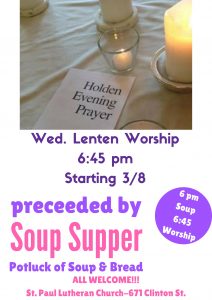 Lenten Holden and Soup