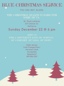 2019 Blue Christmas Service