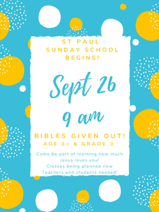 St Paul Sunday School Begins! (1)