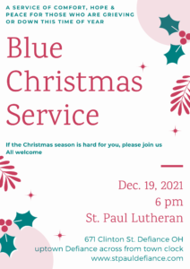 2021 Blue Christmas Service