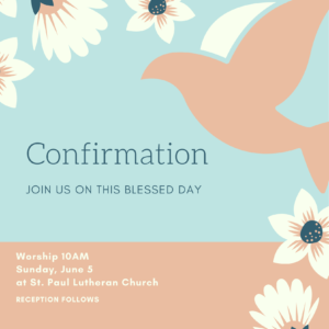 Blue Dove Floral Confirmation Invitation