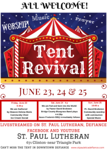 Tent Revival with Ice Cream Social @ St. Paul Lutheran Church